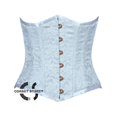 Baby Blue Brocade Gothic Burlesque Waist Training Underbust Corset Bustier Top